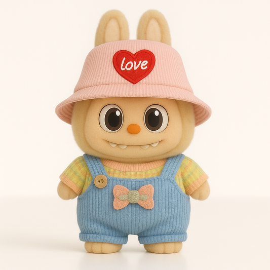 Knit Overall & Bucket Hat Set