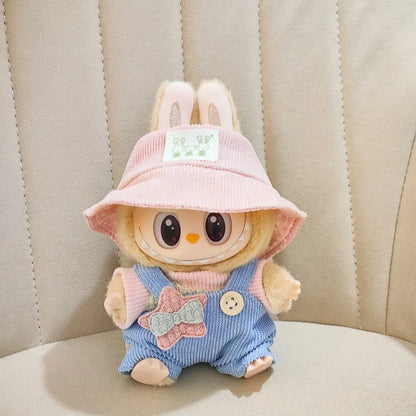 Knit Overall & Bucket Hat Set